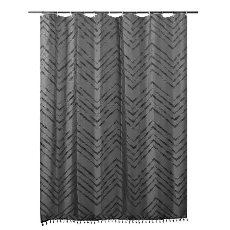 1Pc Boho Shower Curtain Tassel Woven Fabric Waterproof Bathroom Curtains with Hooks Modern Bathtub Curtain Bathroom Accessories