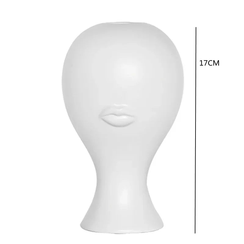 Nordic Art Ceramic Vase Creative Black and White Ceramic Face Vase Decoration Home Decoration Crafts Porcelain Vase Decoration