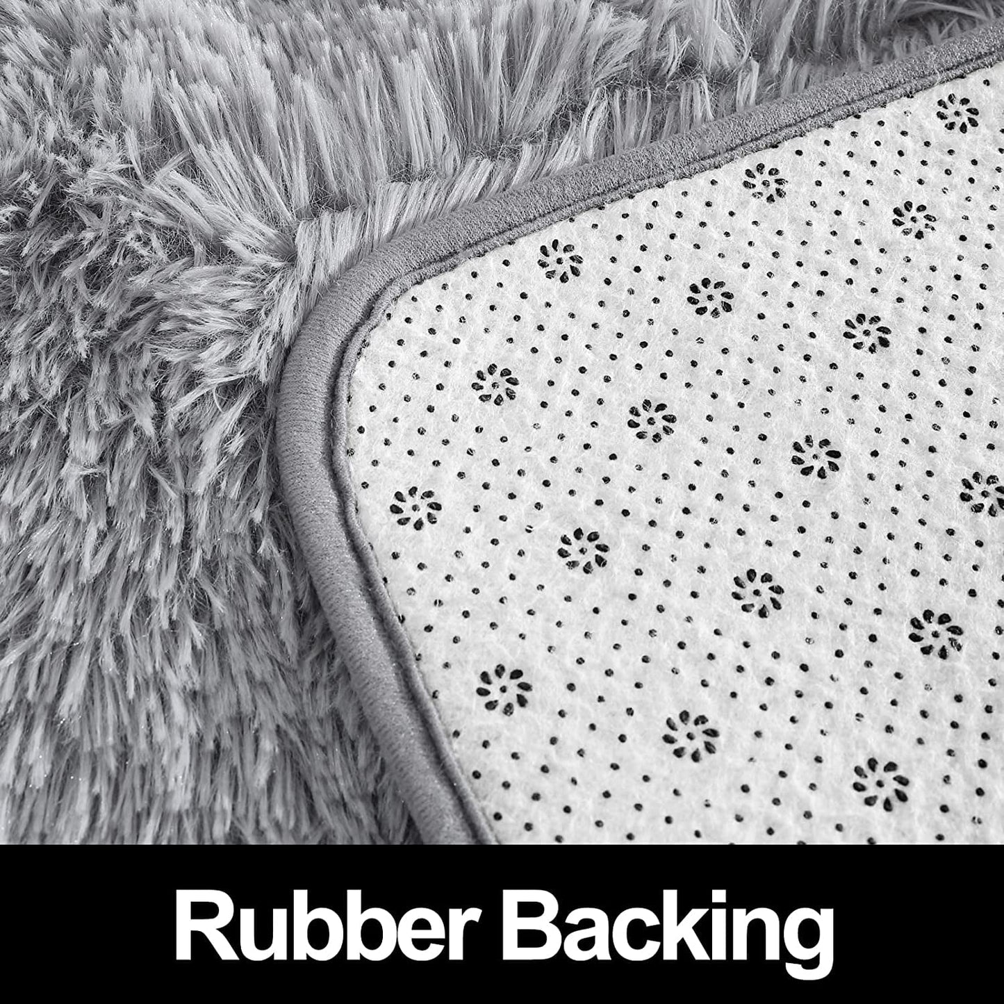 Soft Fluffy Area Rugs for Bedroom Shaggy Living Room Rug Carpets for Bedroom Home Decor,4'X6',Gray