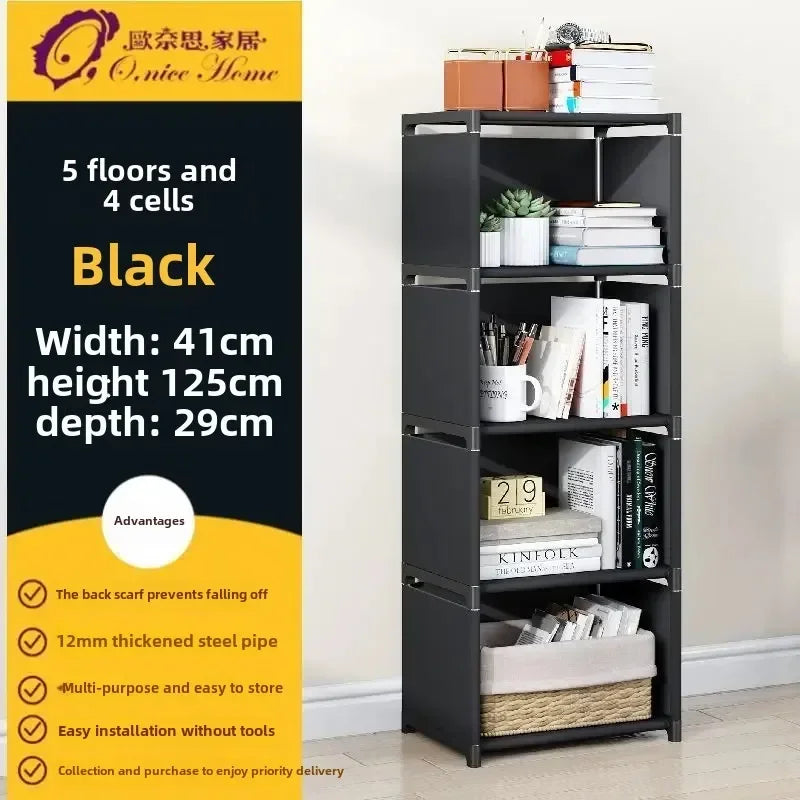 Multilayer Dustproof Wardrobe High Capacity Partition Bookshelf Bedroom Open Simple Assembly Storage Cabinet Bedroom Furniture