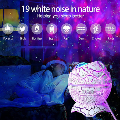 Proyector De Estrellas Huevo Dino Luz Noche Lampara Para Cuarto Niño Con Remoto