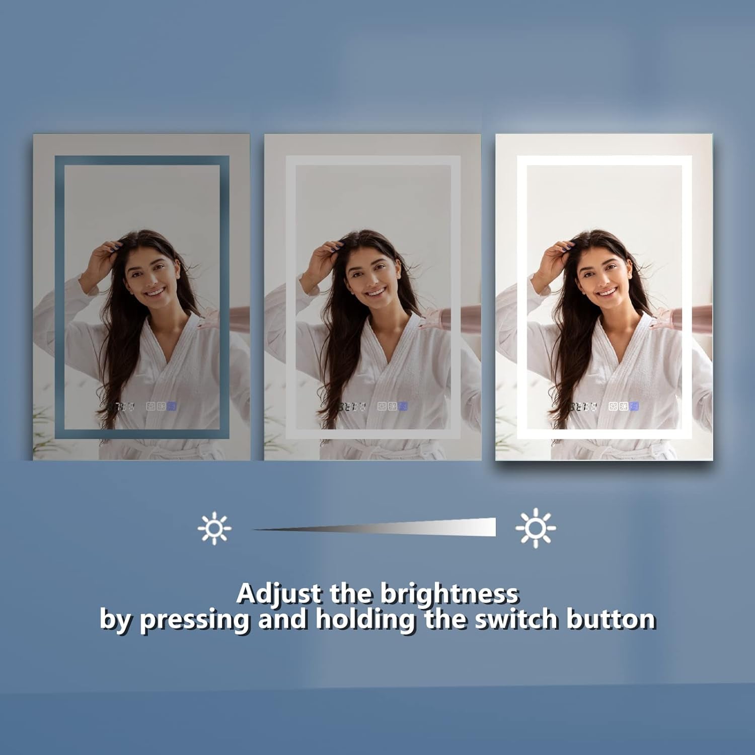 LED Bathroom Vanity Mirror, 32 X 24 Inch, anti Fog, Night Light, Time,Temperature,Dimmable,Color Temper 3000K-6400K,90+ Cri,Vertical Wall Mounted Only (24X36)