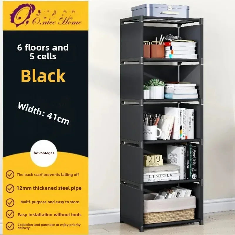 Multilayer Dustproof Wardrobe High Capacity Partition Bookshelf Bedroom Open Simple Assembly Storage Cabinet Bedroom Furniture