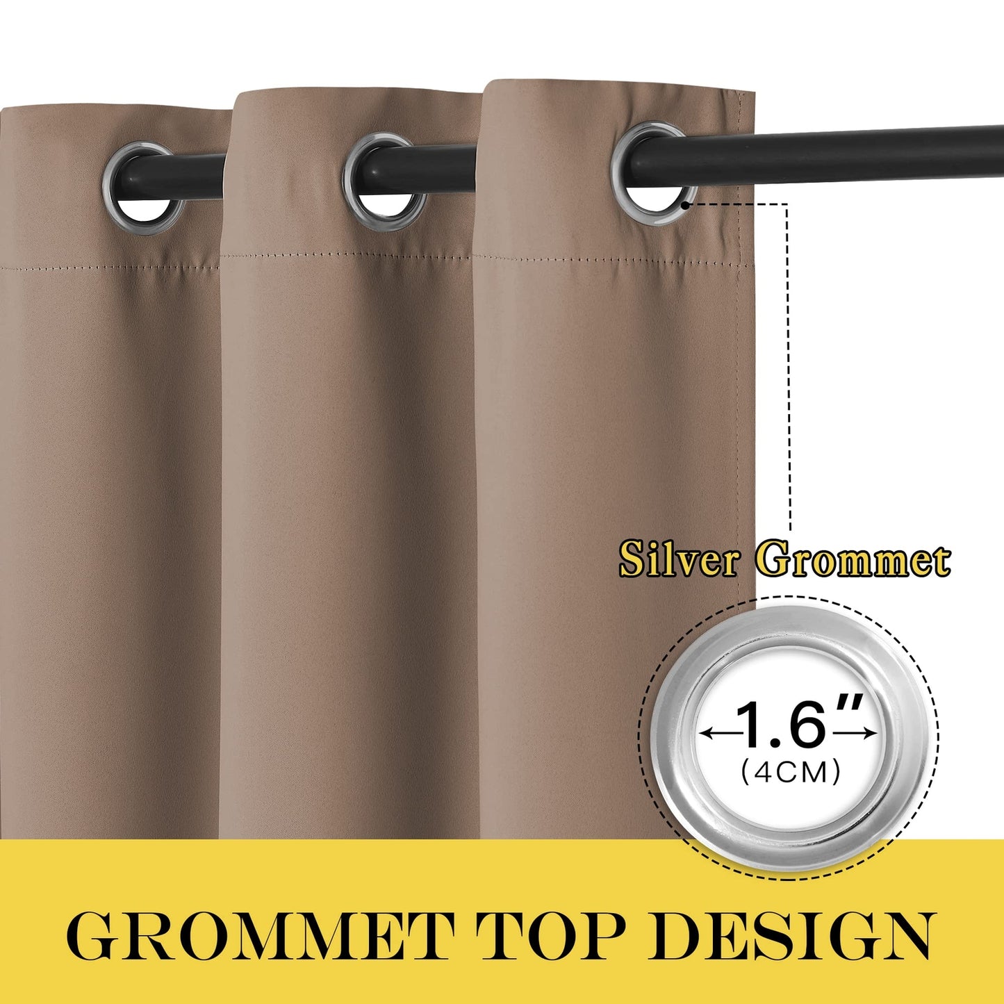 Cortina 100X84 Blackout Termica Opaca Para Habitacion Sala Grande Grisaceo Blanc